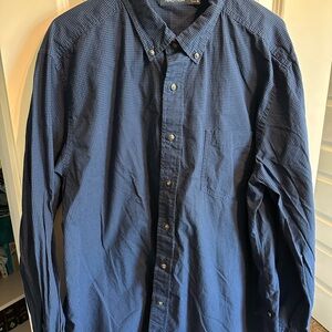 Nautica Men's Navy Plaid Button-Down Shirt